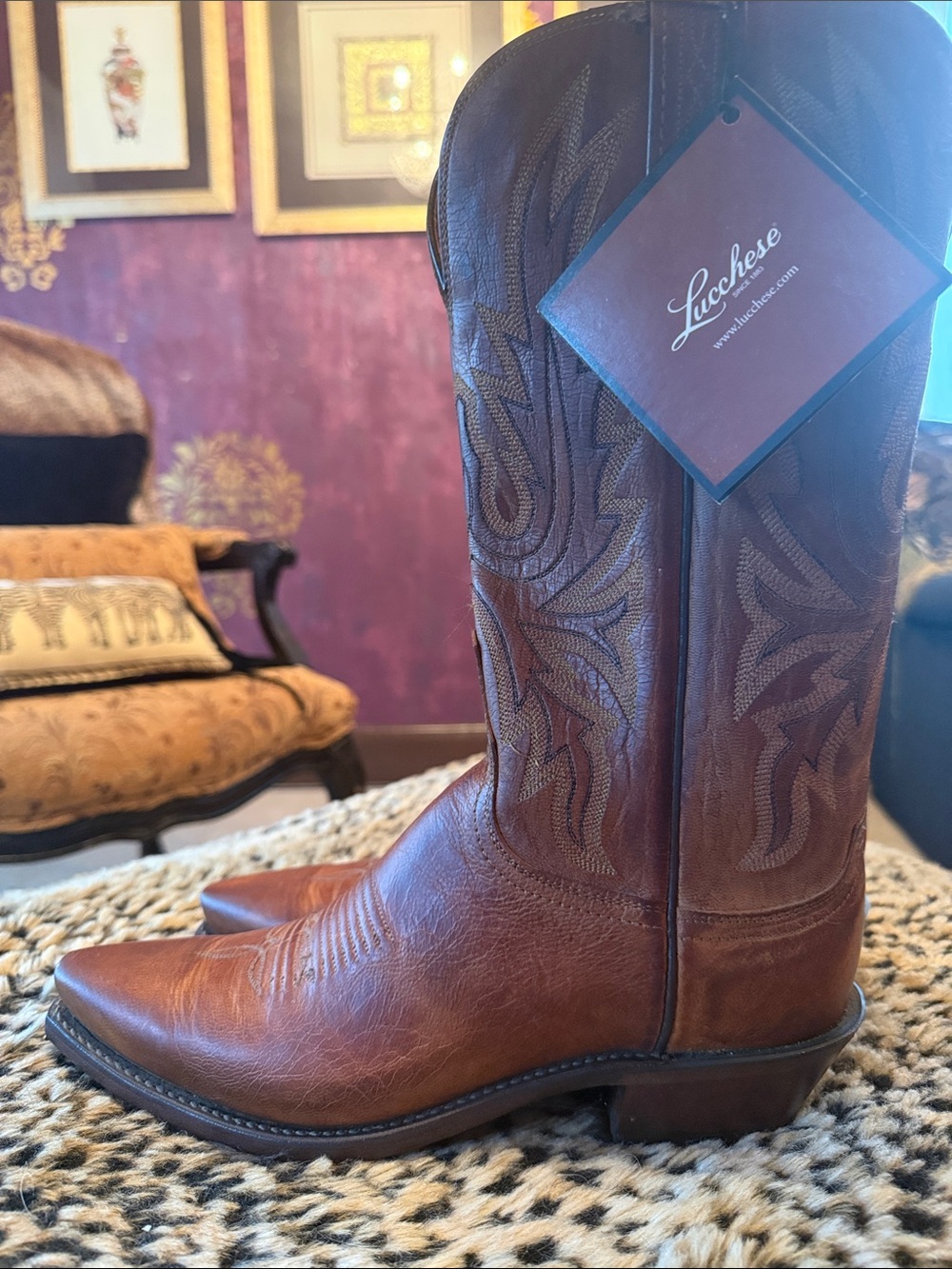 Lucchese 1883 Tan Western Womens Cowboy Boots